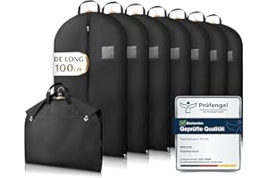 Bruce.® 7x Premium Housse Vetements à Suspendre 100x60cm, Pliable Housse de Rangement Vetement Penderie and Voyage, Idéale comme Housse Costume Homme, Robe de Mariée & Robe Longue, Chemise, ou Manteau