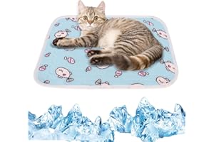 Iridsmole Cat Cooling Mats, Cooling Mat for Cats 40x50cm, Self Cooling Pad Non-Toxic Gel, Pet Cooling Mat for Cats, Dog Cool Mat, Blue Self Cooling Bed for Dogs and Cats in Summer