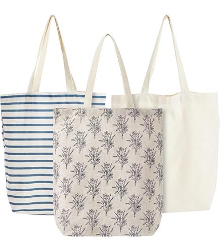 Hawpasy 4er Set Stoffbeutel - DIY Blanko Kulturbeutel Mit Reißverschluss, 21x12 Cm