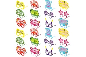 Suilung 24 Pack Happy New Year's Eve Glasses 2026 New Years Eve Eyeglasses Party Favors Supplies 2026 Year's Decorations