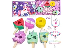 LATOCOS Bombas de Baño Niñas Unicornio Joyería Naturales Bombas de Baño Regalo Bombas de Baño Aromas de Frutas Bolas de Baño Espuma Relajantes con Sorpresa Regalo Cumpleaños Pascua Navidad para Mujeres Niños