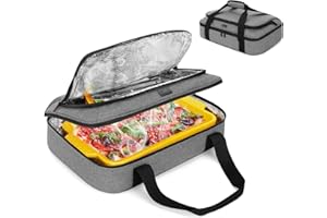 Trunab Kühltasche für heiße oder kalte Speisen,Pizzatasche, isolierte Thermotasche für Picknick, Casserole Carrier passend fü
