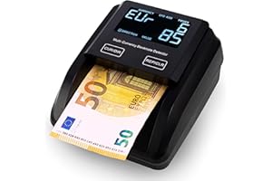 Jubula FD-50 Geldscheinprüfer & Geldzählmaschine Banknoten 2in1 | Banknotenprüfer Falschgelderkennung mit UV/MG/IR für falsche EUR, USD, GBP | mobiler Scanner Testlicht & kompakt | Einzeln einlegen