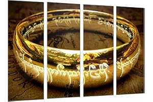CUADROS CÁMARA Wandbild - Der Ring der Macht, Herr der Ringe, 131 x 62 cm, Holzdruck - XXL Format - Kunstdruck, ref.26637