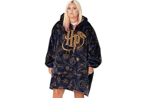 Harry Potter Damska bluza z kapturem do noszenia | Szary sweter z kapturem dla dorosłych z nadrukiem Hogwartu na całej powierzchni