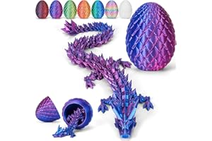 Merrwon 3D-Gedruckter Drache (28,5 cm) mit Drachenei - Kreative Spielzeug und Deko, Laserviolett