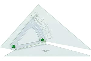 Linex Set Square Adjustable Precision 0.5 Degree Scale Bevelled Edge Long 300mm Clear Ref LXB1120/12B