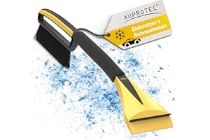 ‎AUPROTEC AUPROTEC Eiskratzer Auto mit Besen & Softgriff/Eiskratzer mit Besen/Scheibenkratzer Auto/Schneekratzer Auto mit Besen/Scheibenkratzer Winter/Eisschaber Auto – ASE 1 schwarz-gelb