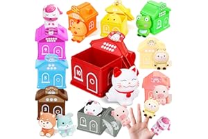 MOJINO Montessori Jouet Bebe 1 2 Ans, Cadeau Enfant 18 Mois an Fille Garcon, La Ferme des Animaux Jeux Marionnettes À Doigts