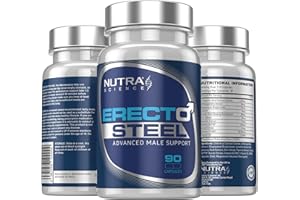 NUTRA SCIENCE Erecto-Steel for Men, All-in-One Advanced Male Formula – Performance, Stamina, Hardness, Enhancing Pills 90 Vegan Capsules