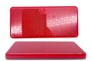 DOJA Barcelona | Reflectante Rectangular para Remolques | Catadioptrico Adhesivo | Pack 10 Rojo | Para Remolque, Caravana, Tractor, Moto, Coche
