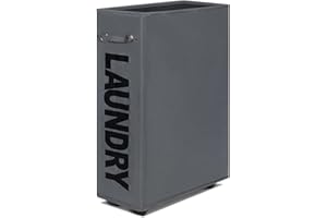 Caroeas 55L Rolling Slim Laundry Basket with wheels, Collapsible Laundry hamper on Wheels Tall Thin Narrow Foldable Storage Bins for Corner