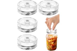 CDDCWZ 4 Stück Fermentiergewichte mit Ø 7 cm, Glasgewichte zum Fermentieren von Gemüse in Salzlake, Ideal zum Fermentieren von Sauerkraut Kimchi, Gurken und Anderen Fermentierten Lebensmitteln