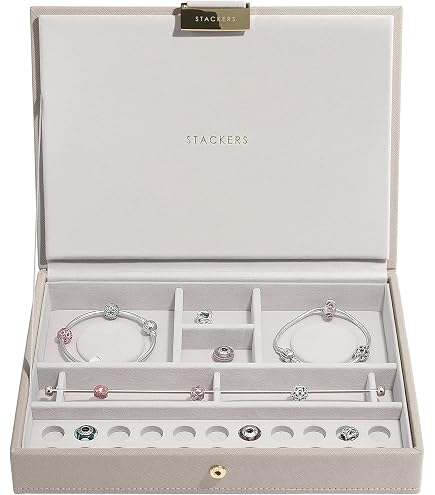 Stackers Taupe Charm Jewellery Box with Lid Fashion