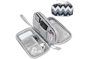 FYY Kabeltasche,Elektronische Tasche Organizer,Universal Reisekabel Tasche Elektronik Zubehör Tasche Organizer Tasche für Zubehör Handyladekabel,Kabel, Ladegerät, Adapter, Maus, Ladekabel,Muster -Blau