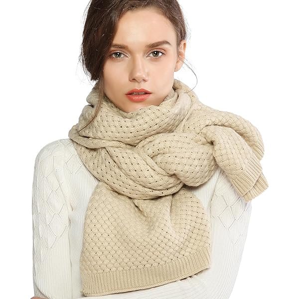 Écharpes En Laine Femme Echarpe Tricotée D'hiver Chaude Et