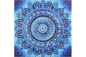 VETPW Mandala Pittura Diamante Kit Drill, 5D DIY Diamond Pasted Painting Kit con i Numeri, Strass Fai da Te Ricamo a Punto Croce Arts Craft per Home Wall Decoration(25x25CM) -Fiore di Mandala