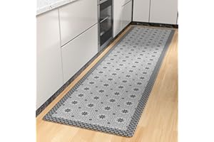 Iycnkok Alfombra de Cocina Impermeable 60x180 cm - PVC Antideslizante Resistente al Aceite, Tapete para Pasillo Corredor Escritorio de Pie