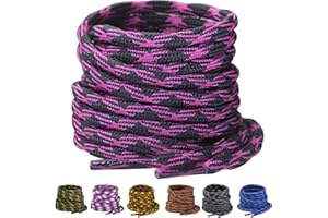Yusimu 2 Pairs Heavy Duty Round Work Boot Laces - 4.5mm Thick Replacement for Work Boots, Hiking & Safety Boots, Trainer Shoes