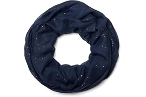 styleBREAKER edler einfarbiger glitzernder Loop Schal, Unifarben, Schlauchschal, Damen 01018090