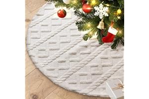 Lanpn Weihnachtsbaum Decke 90cm Christbaumdecke Groß Plüsch Weihnachtsbaum Röcke Rund Tannenbaum Decke Unterlage Teppich Weihnachtsbaumdecke für Innenbereich Christbaumschmuck Weihnachtsdeko (Beige)