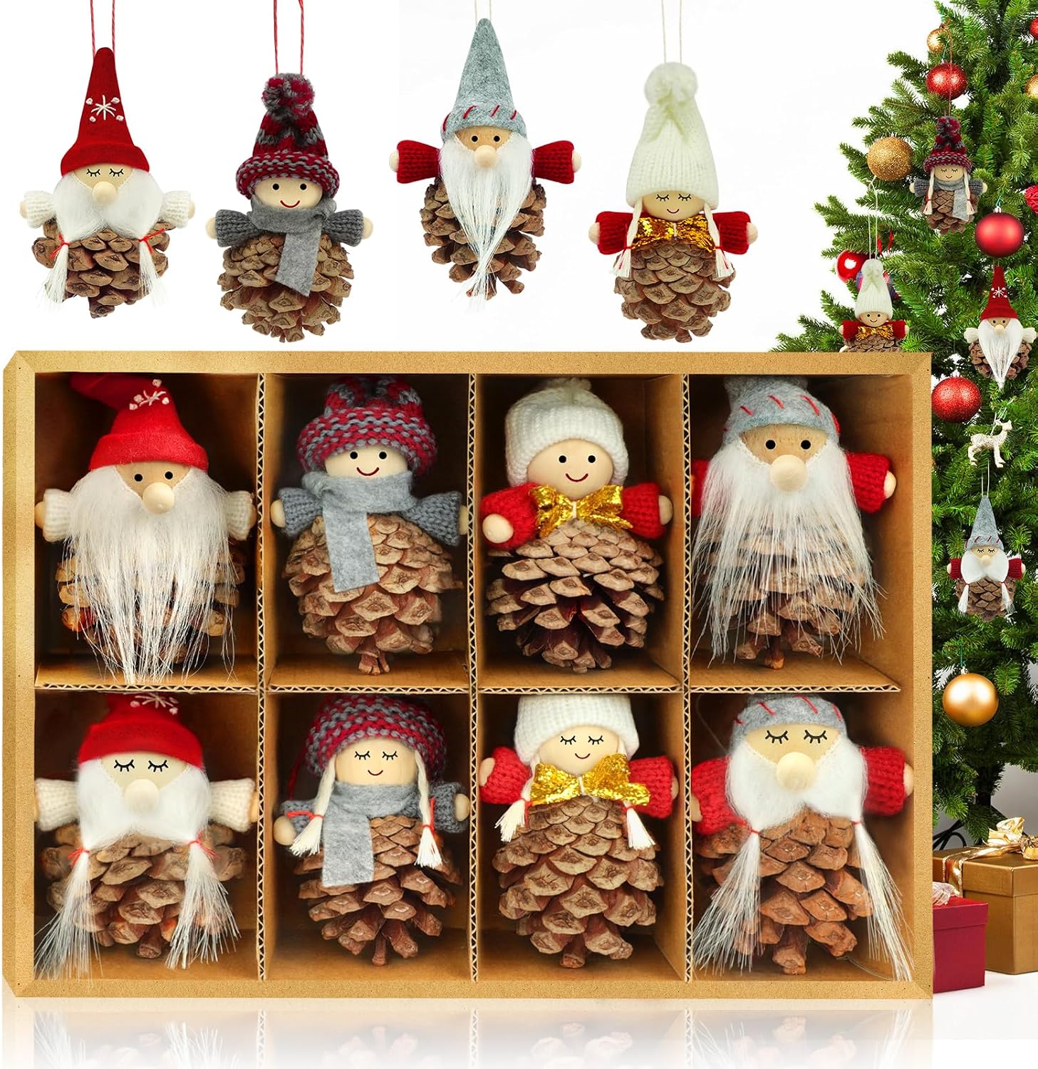 KAZATE gnomos colgantes con piñas naturales