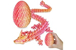 BALKWAN Surprise Dragon Egg with Dragon Inside – Gifts for Kids and Adults, 3D Printed Fidget Toy, Ideal for Christmas, Easter, Birthdays, Fun Desk Décor and Stress Relief(Orange Red, Small)