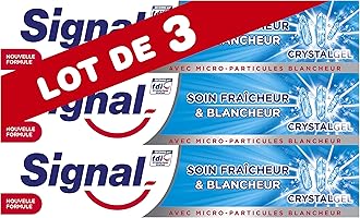 Signal Dentifrice Soin Fraîcheur & Blancheur Crystal Gel, Sensation Fraîcheur Intense et Durable, Fait Briller...