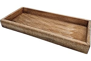 ‎MEINPOSTEN Tablett Mangoholz Dekotablett Holztablett Tischdeko Holz Serviertablett 40 x 18 cm