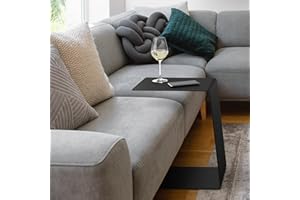RHEINKANT KÖBES Design Beistelltisch Schwarz, Made in Germany, Beistelltisch Couch C Form aus hochwertigem pulverbeschichtetem Stahl. Exklusiver Couchtisch, Sofatisch, Modern, Nachttisch