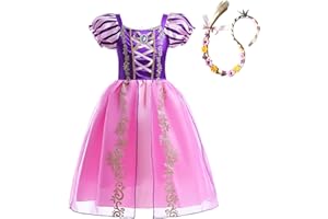 Lito Angels Costume da Principessa Rapunzel per Bambina, Vestito da Festa di Compleanno
