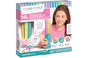 Make It Real Máquina para hacer pulseras Heishi con 2047 cuentas de colores, 16 colores de moda, juguetes creativos para niñas, multicolor, idea de regalo creativa a partir de 8 años