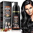 Ofanyia Black Hair Dye Shampoo, Black Hair Shampoo for Gray Hair Coverage, Herbal Ingredients Instant Hair Color Shampoo for Women Men, 3 in 1 Black Hair Dye, 420ML/14.2FL.OZ (natural black)