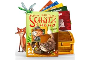 Deine fantastische Schatzsuche – Schnitzeljagd Spiel für 1 bis 7 Kinder von 5 bis 7 Jahren – Komplettset - Kindergeburtstag Spiele - Schnitzeljagd Kinder - Detektive auf geheimer Spur