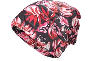 ZLYC Women Summer Thin Beanie Hat Floral Lightweight Slouchy Hat