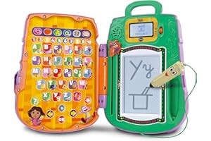 VTech - Sac à Dos Éducatif Dora L’Exploratrice - Ardoise Magique Sakado avec Stylet Interactif La Carte, 12 Activités et Jeux Dora - Cadeau Enfant de 3 Ans à 7 Ans - Contenu en Français et Anglais