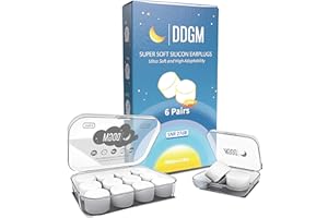DDGM 12+2 Tappi orecchie dormire antirumore per antirussamento donna, uomo, piscina, fai da te. SNR 27dB in silicone ipoallergenico e malleabile. Viaggio accessori utili.