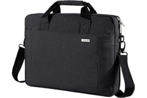 Voova Borsa Lavoro per PC Portatile Laptop Computer Notebook 14 15.6 16 Pollici 30% di Capacità in Più Spessa e con Maniglia a Tracolla Compatibile con Macbook Dell HP Lenovo Nero