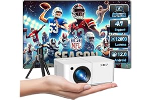 Mini Smart Beamer XGODY X2 1080P obsługuje przenośny projektor z systemem Android 12 12000 l z Wi-Fi, Bluetooth, elektryczna zdalna regulacja ostrości/Keystone, Netflix YouTube 8000+ aplikacja, statyw