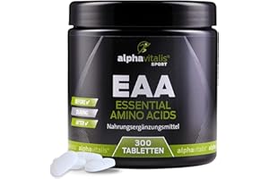 ‎ALPHAVITALIS EAA Tabletten optimal dosiert 300 Stk. - vegan - Multi Amino Pattern Code mit allen 8 essenziellen Aminosäuren inkl. BCAA ohne Magnesiumstearat aus pflanzlicher Fermentation
