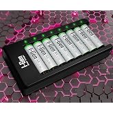 I-Gen G827 8'li Pil Şarj Aleti + 8 Adet AA 2700 mAh Şarj Edilebilir AA Şarjlı Kalem Pilli Set 1.2V Ni-MH