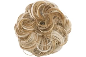 CAISHA Liga Para El Cabello Pedazo De Cabello Voluminoso Updo Postizo Sintético Mezcla De Rubio Fresa G36A