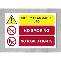 Danger LPG Warnschild Oder Aufkleber – Stark Entflammbar, A6/A5/A4 (WCD55) UK