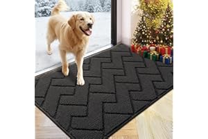 ‎BISCPRO Biscpro Fußmatte Dunkelgrau 60x90cm Innen und Außen Waschbar Fussmatte Wasserdicht Türmatte Rutschfester Schmutzfänger Teppich für Eingang, Haustür, Patio, Flur, Garten