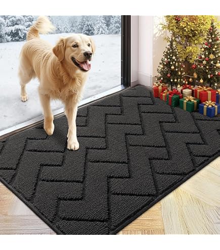 FCSDETAIL Vuilopvanger Binnendeurmat 80 x 120 cm, Machinewasbaar Entreemat, Super Absorberend Hondendeurmat, Antislip Binnenvloermat voor Voordeuren, Achterdeuren, Entree, Modderige Schoenen & Poten