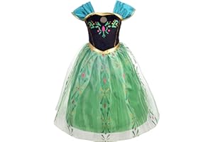 Lito Angels Costume da Incoronazione Principessa Anna per Bambina, Vestito da Festa di Compleanno, Verde