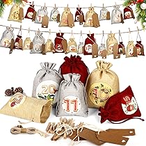 Pochette Calendrier De L'Avent Tissu, Sacs De Calendrier De L'Avent, 24 Calendriers De L'Avent à Remplir, Sac De L'Avent 2025, (5,5 * 3,7 Pouces) | Leroy Merlin