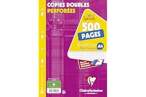 Clairefontaine A4 90gsm Vellum Paper Double Copies Sheets, 500 Pages, Small Squared Rulings, PEFC-Certified