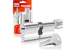 GERCAR Cilindro 30/30 para cerradura de puerta (incluye 5 llaves, longitud: 60 mm, A:30, B: 30, 1 unidad)