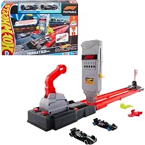 Hot Wheels Lanceur Vertical De L'Extrême – Saut De 1,80 M, Cage De Récupération, Compatible Speed Snap, Voiture 1/64 Incluse
